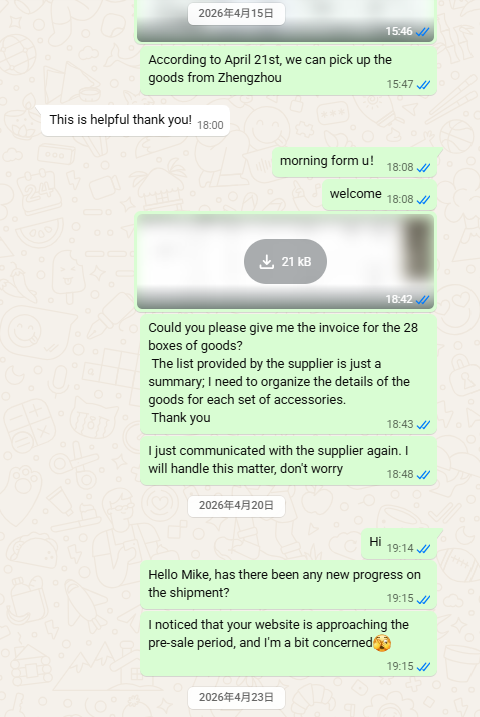 Screenshot of communication with a frequent client(2)