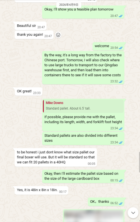 Screenshot of communication with a frequent client(4)