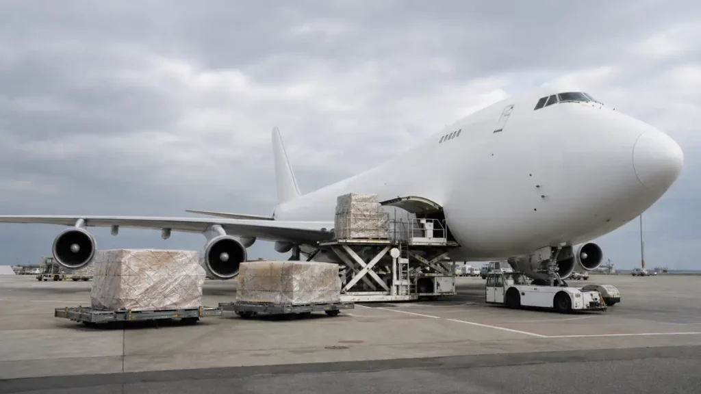 Air cargo build-up used on the China to Benghazi (Libya) freight lane