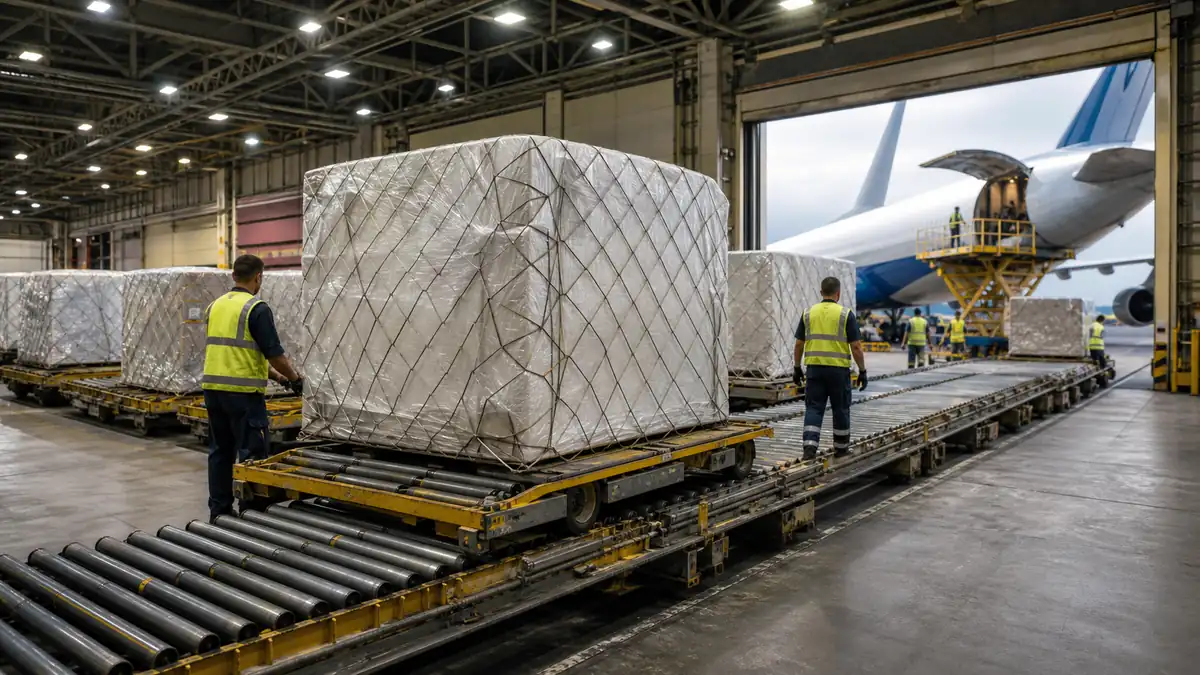 Air Freight from China to Albania — cargo handling at the departure terminal